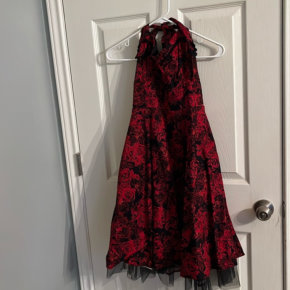 Hot Topic red and black holter dress size large. Worn once for 3 hours.
